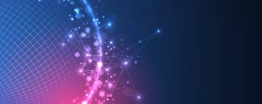 Geleceğin parlayan teknoloji küre vektör sanatı. Tasarım, dijital ağları, yapay zekayı veya sanal gerçekliği sembolize eden yüksek teknolojili sibernetik bir his veriyor..