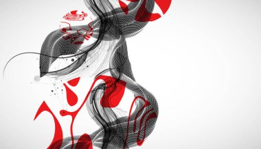 Soyut dalga sanat arka planı çerçeve biçiminde yapılır. Bilim ve teknoloji sunumu için şablon. Vektör.