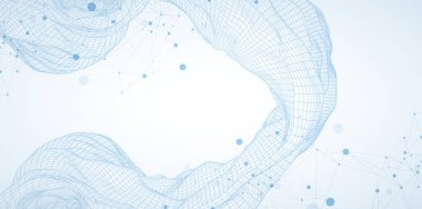 Bilim ya da teknoloji sunumu için şablon. Kablo dalgalı pleksus biçimi arkaplan.