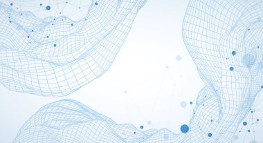 Bilim ya da teknoloji sunumu için şablon. Kablo dalgalı pleksus biçimi arkaplan.