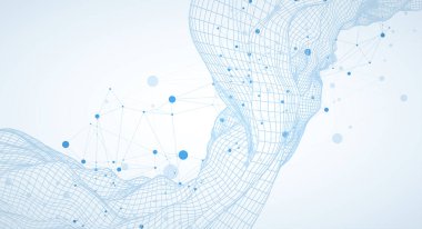 Bilim ya da teknoloji sunumu için şablon. Kablo dalgalı pleksus biçimi arkaplan.