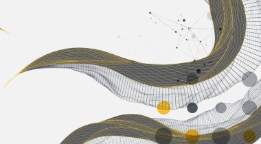 Soyut sanat geçmişi. Modern bilim ya da teknoloji sanat unsurları. Yüzey çizimi. Vektör.