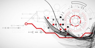 Soyut dalga sanat arka planı. Bilim ve teknoloji sunumu için şablon. Vektör.