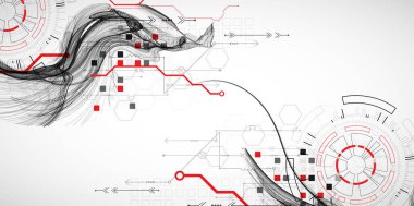 Soyut dalga sanat arka planı. Bilim ve teknoloji sunumu için şablon. Vektör.