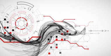 Soyut dalga sanat arka planı. Bilim ve teknoloji sunumu için şablon. Vektör.