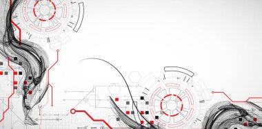 Soyut dalga sanat arka planı. Bilim ve teknoloji sunumu için şablon. Vektör.