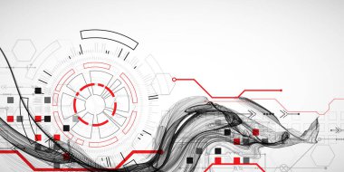 Soyut dalga sanat arka planı. Bilim ve teknoloji sunumu için şablon. Vektör.