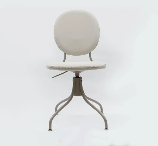 Λευκή Καρέκλα Λευκό Φόντο — Φωτογραφία Αρχείου