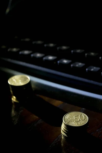 Concept Business Home Money Old Typewriter — Stock Photo, Image