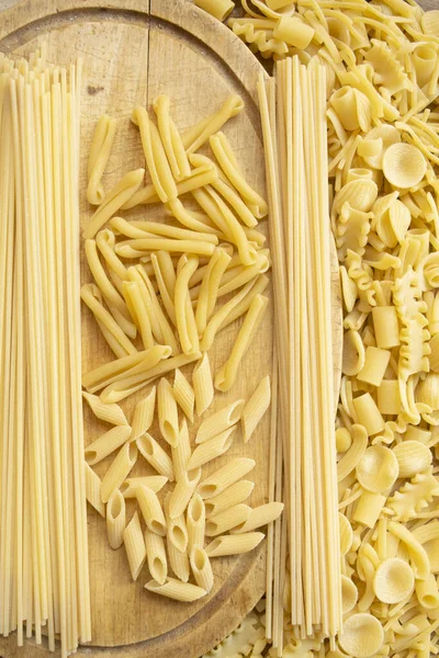 Assortment Raw Pasta Various Types — Stock Photo, Image