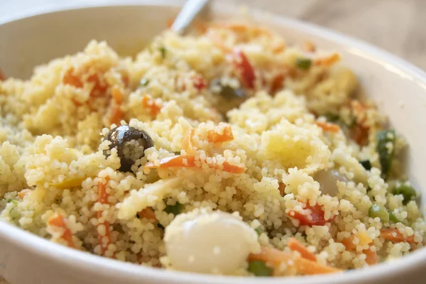 Couscous Stewed Mixed Vegetables — Stock Photo, Image