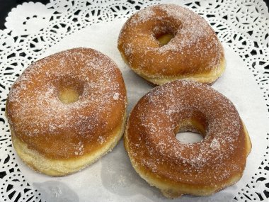 sweet doughnut or zeppola traditional dessert of Neaples clipart
