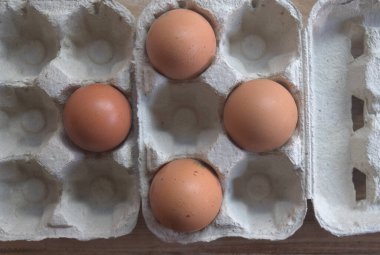 Tipik bir kutu içinde taze yumurta.