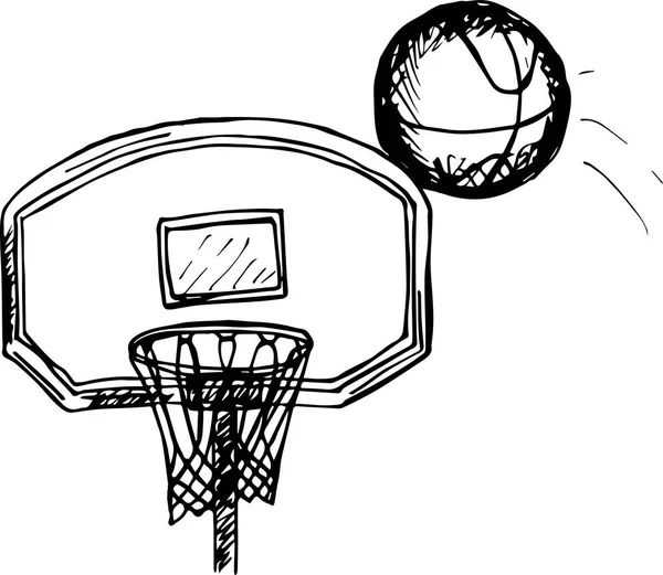 Μπάλα Μπάσκετ Και Καλάθι — Φωτογραφία Αρχείου