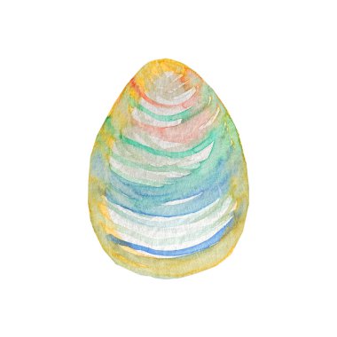 Watercolor ester egg. Hand drawn sketch illustration.