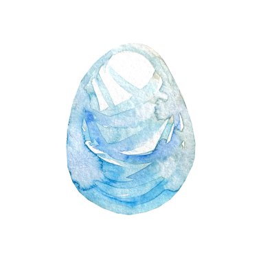 Watercolor ester egg. Hand drawn sketch illustration.