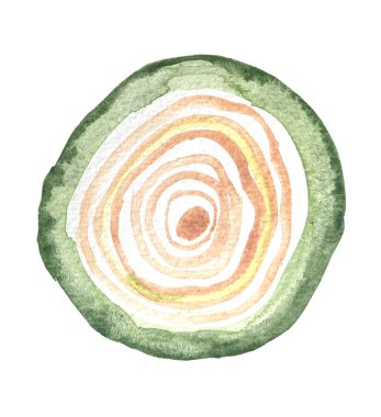 Wood cut wtercolor illustration. Painted texture.