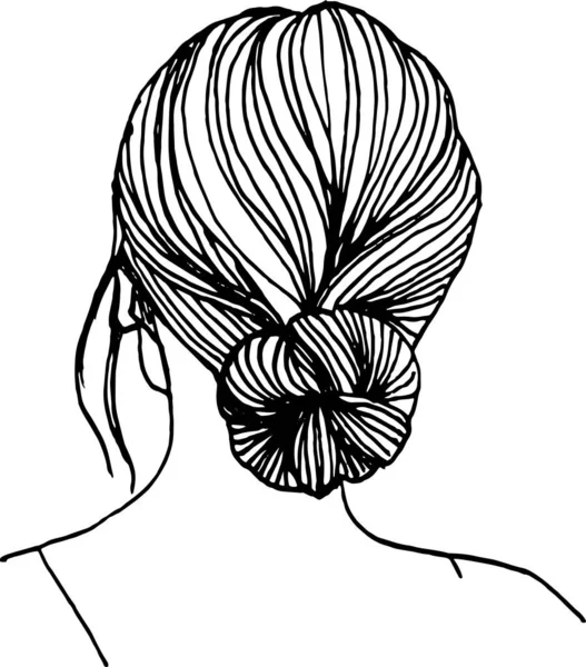 Dívka Vlasy Shromážděnými Housce — Stock fotografie