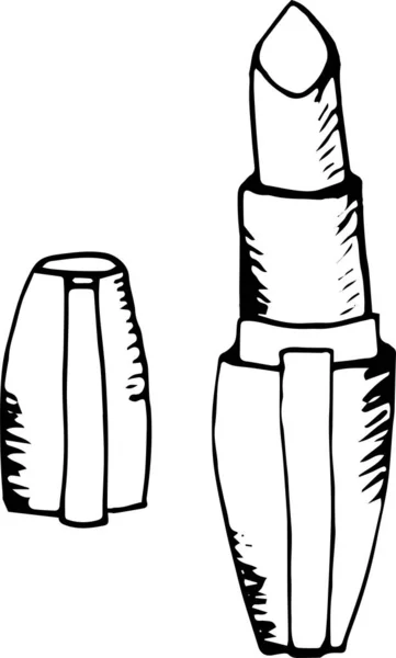 Ilustração Desenhada Mão Com Batom — Fotografia de Stock