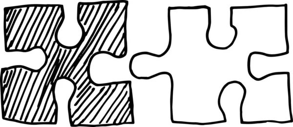 Puzzle Ręcznie Rysowane Ilustracja — Zdjęcie stockowe