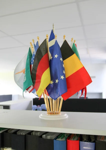 Defender Las Banderas Varios Países Unión Europea — Foto de Stock