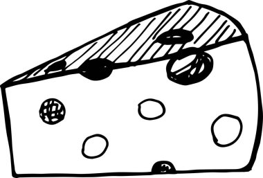 Çizilmiş peynirli el çizimi