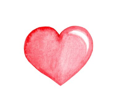 Bantla suluboya kalp. El çizimi illüstrasyon.