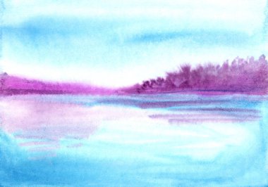 Mor ve mavi suluboya arka plan. El boyaması arka plan. 