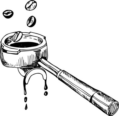 Kahve makinesinde kahve.