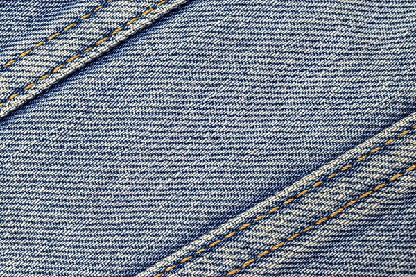 Niebieskie Dżinsowe Tło Ukośnymi Paskami Ściegami — Zdjęcie stockowe