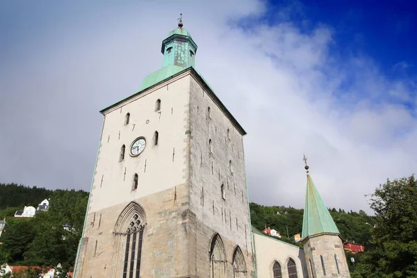 Bergen Noruega Iglesia Catedral Antigua Arquitectura Religiosa Catedral Bergen —  Fotos de Stock