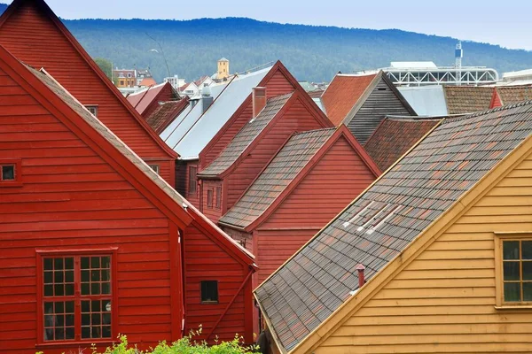 Bergen Város Norvégiában Bryggen Negyed Unesco Világörökség Része — Stock Fotó