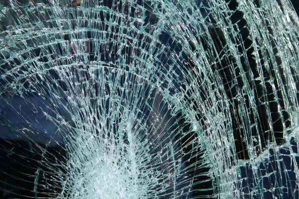Broken Car Windshield Made Laminated Glass Cracked Glass Background — Stock Photo, Image