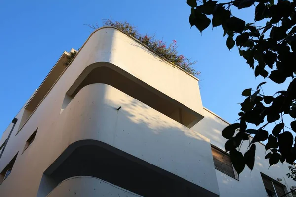 Białe Miasto Tel Awiw Izrael Międzynarodowy Styl Szczegóły Architektury Bauhaus — Zdjęcie stockowe