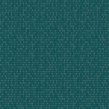 Soyut teknoloji geçmişi. İkili kod akışı kusursuz vektör deseni. Bilgisayar kodsuz mavi doku.