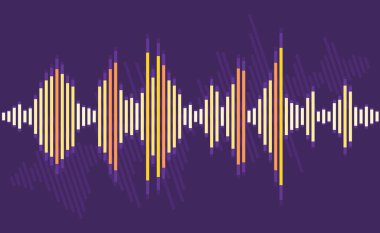 Sound waveform equalizer lines. Audio sound wave vector graphics.