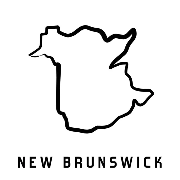 Нью Брансвік Відображення Контури Гладкий Простий Намальований Вручну Канадський Вектор — стоковий вектор