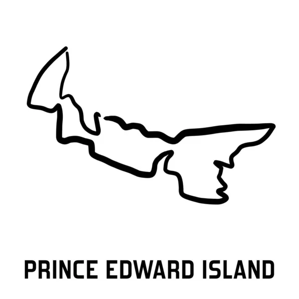 Zarys Mapy Wyspy Księcia Edwarda Gładki Prosty Ręcznie Rysowany Wektor — Wektor stockowy