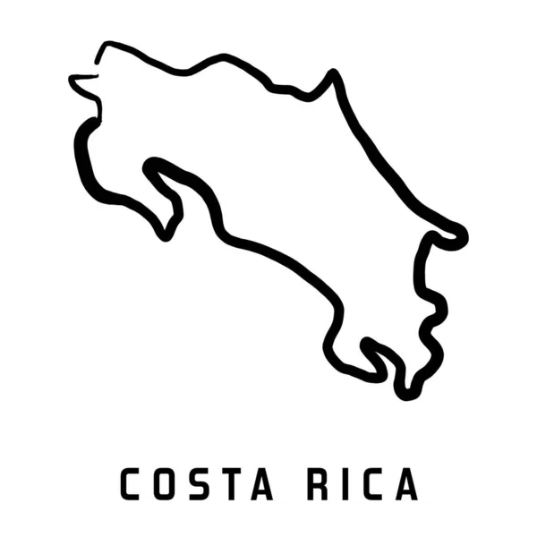 Costa Rica Country Map Simple Outline Vector Hand Drawn Simplified — Stock Vector