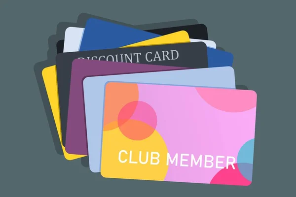 stock vector Club membership cards, loyalty cards and discount cards. Vector illustration. Retail customer problem.