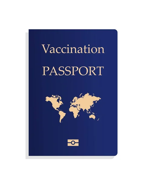 疫苗接种护照分离载体 概念疫苗护照 国际身份证蓝色封面 — 图库矢量图片
