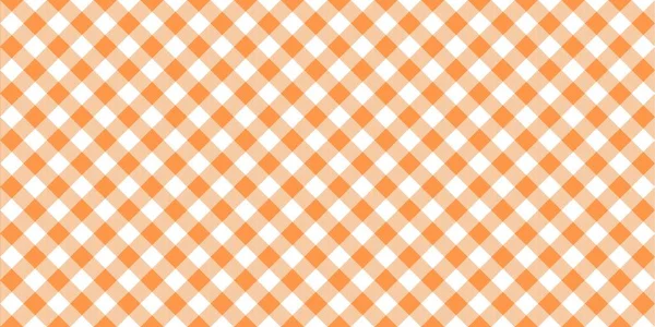 橙色白色格子花无缝图案 传统的模式向量图解 无缝制时尚印刷品 — 图库矢量图片