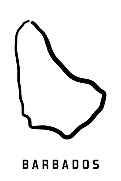 Mapa Ilha Barbados Esboço Simples Vector Mão Desenhado Simplificado Mapa — Vetor de Stock
