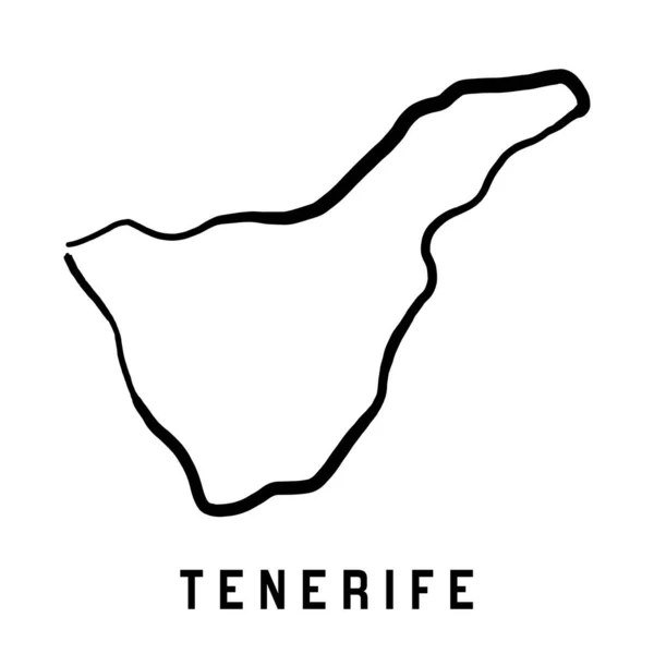 Karte Der Insel Teneriffa Einfache Umrisse Vektorhandgezeichnete Vereinfachte Stilkarte — Stockvektor