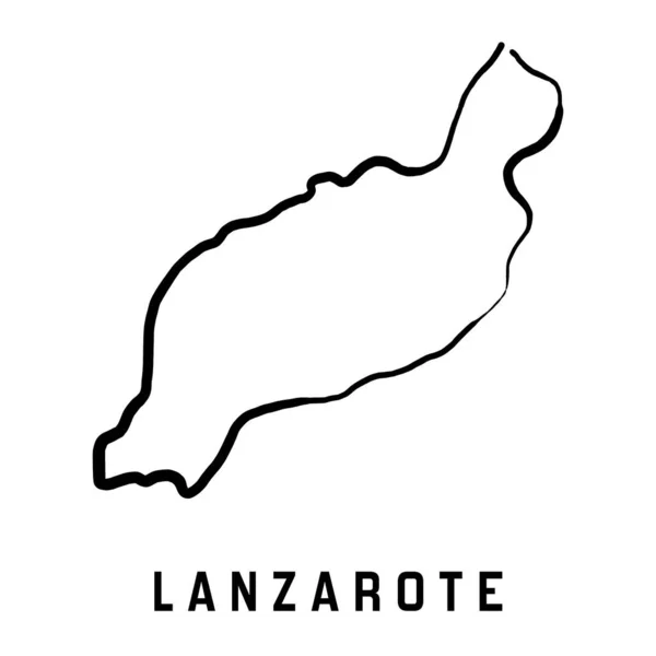 Lanzarote Island Map Simple Outline Vector Hand Drawn Simplified Style — Stock Vector