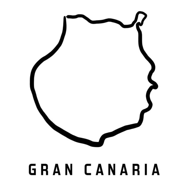 大加那利 大加那利 岛地图的简单轮廓 矢量手绘简化风格图 — 图库矢量图片