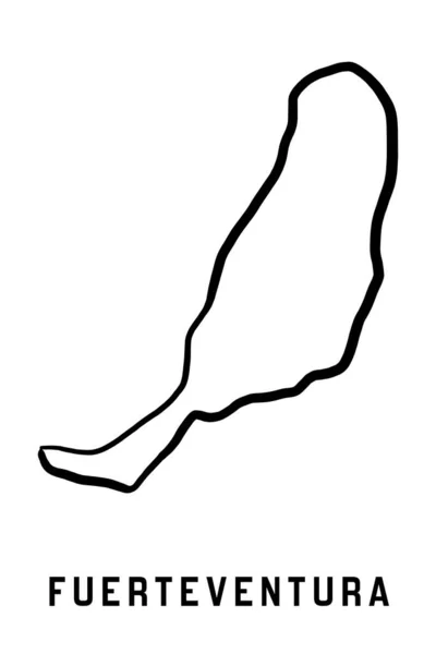 弗尔特文图拉岛地图的简单轮廓 矢量手绘简化风格图 — 图库矢量图片