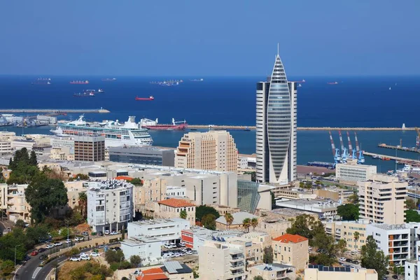 Haifa Stad Israël Stadsgezicht Van Haifa Met Het Centrum Van — Stockfoto