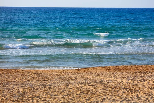 Piaszczysta Plaża Hajfie Izrael Nikt Carmel Beach Haifie — Zdjęcie stockowe