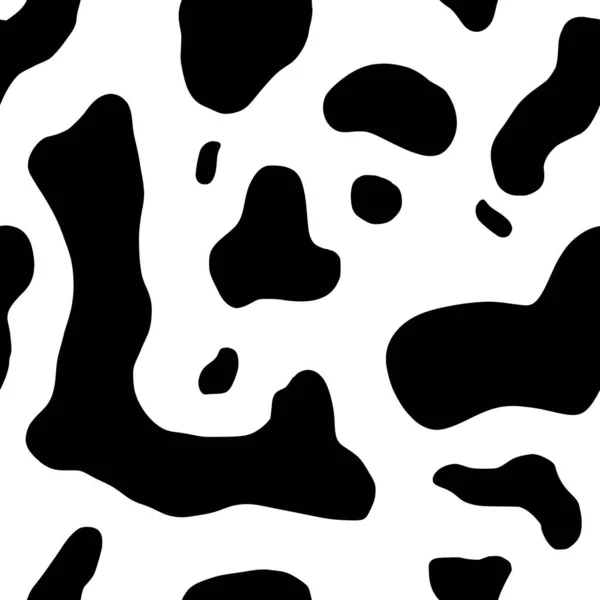 Manchas Pretas Vaca Textura Simples Padrão Pele Vaca Tema Padrão — Vetor de Stock